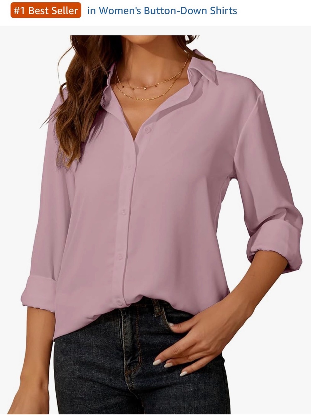 Button-Down Blouse with Inner Tank